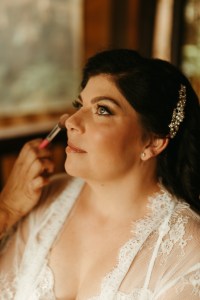 brides makeup, bride having her makeup done
